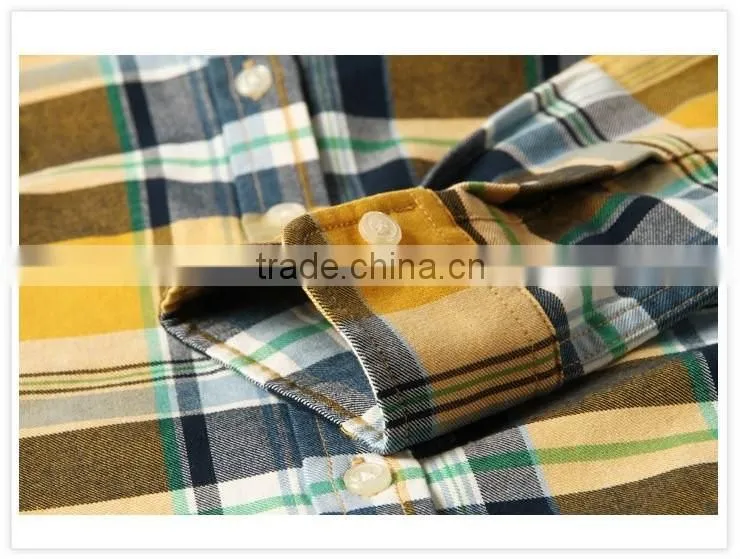 WOMEN'S YELLOW PLAIDS SHIRT FANCY DESIGN LADY'S BLOUSE SIZE S-2XL