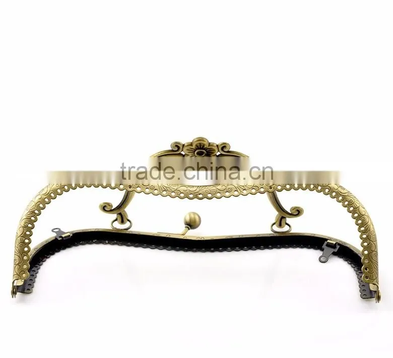 Antique Bronze Purse Bag Metal Arch Frame Kiss Clasp Lock Handle Metal Frame