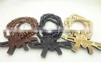 Hip-Hop fashion long wooden necklaces