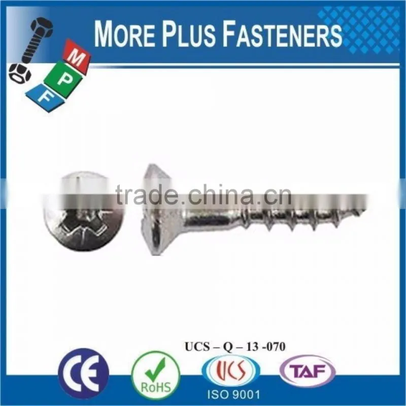 Made in Taiwan Metric Pozi Stainless Steel Zinc Plated Countersunk Wood Screw