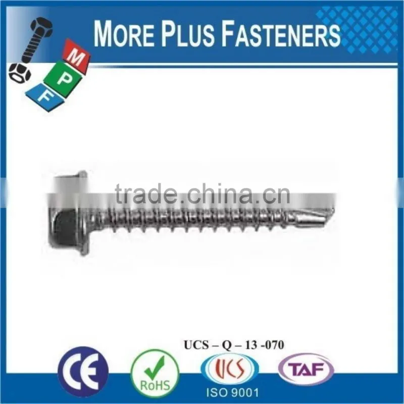 Made in Taiwan DIN 7504N Pan Head DIN 7504P Flat Head DIN 7504K Hex Head Self Drilling Screws Stainless Steel Carbon Steel Zinc