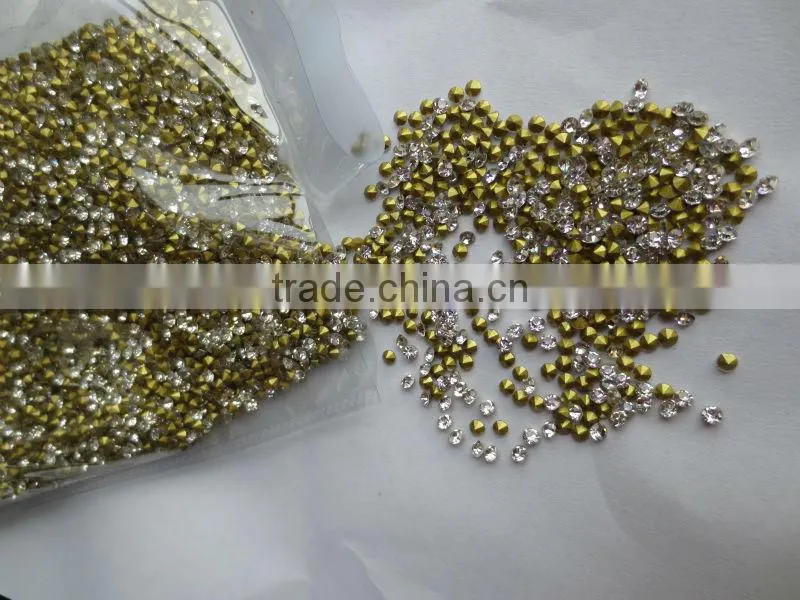 point back rhinestone for wedding dress design point back chaton 8mm rhinestone