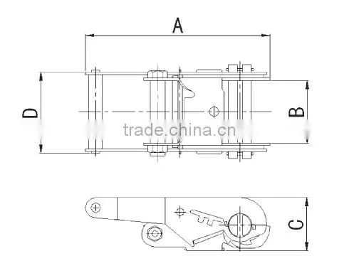 2" plastic handle ratchet for lashing belt