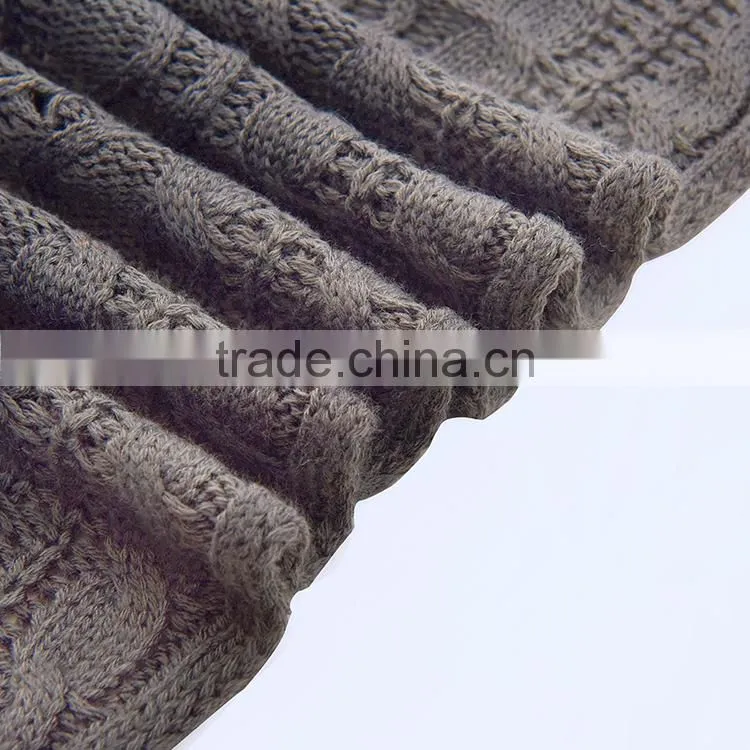 plain Knitting crochet 100% acrylic throw blanket with gift
