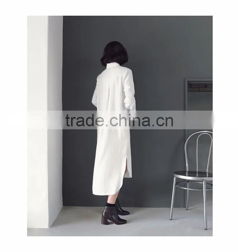 100%Linen Women's Long Button Shirts