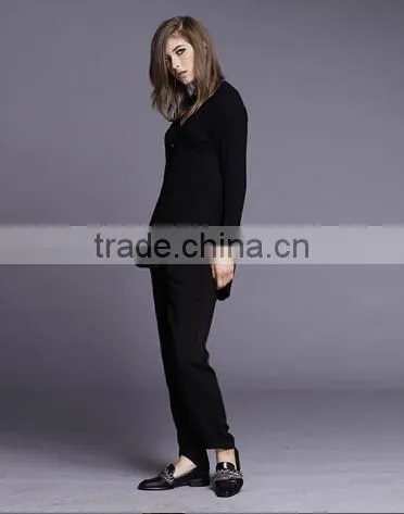 Loose high quality long sleeve cotton jersey t shirt for women