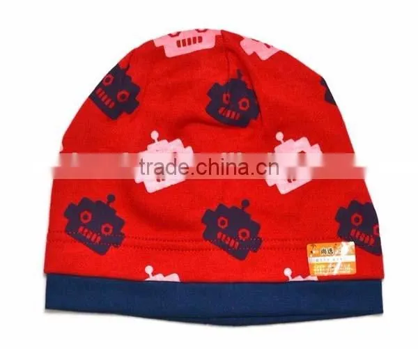 autumn & winter new design pure cotton robot kids skull cap baby hat