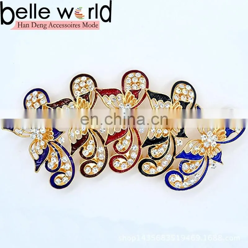 New Designs Butterfly Rhinestone French Hair Barrette Clips