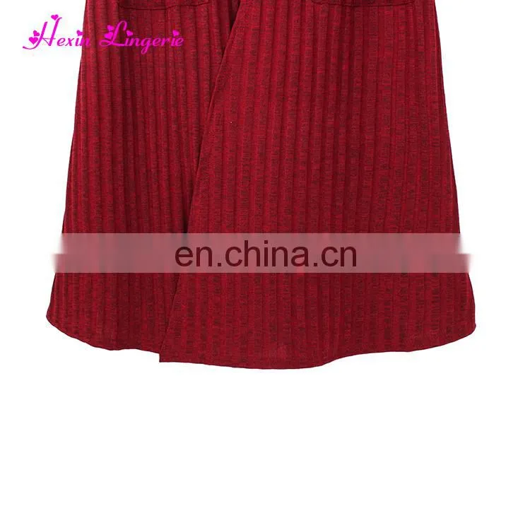 Custom Service Wine Long Sleeve Knitting Fahion Women Blouse Tops