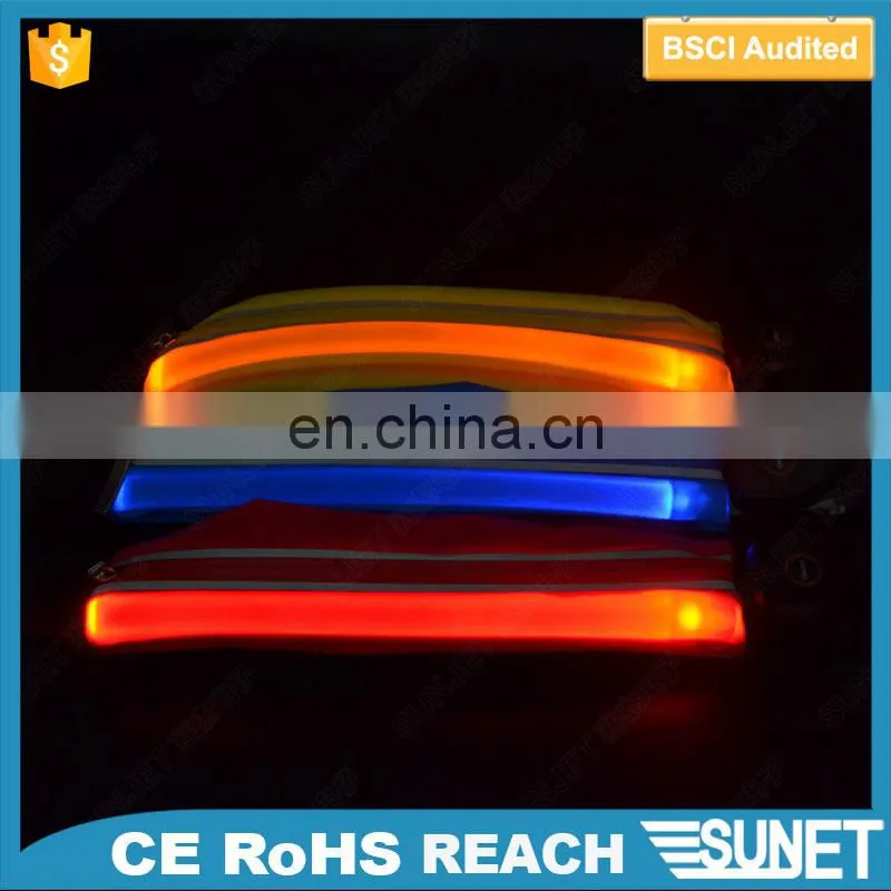 night running jogging biking flashing pouch LED waist bag sports glow running belt