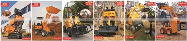 Chinese Hysoon HY200 miniloader, 4wd articulated mini wheel loader multifunctional