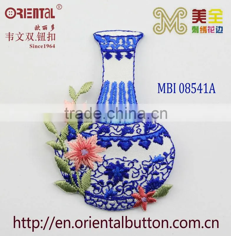 Blue And White Porcelain Embroidery Patch