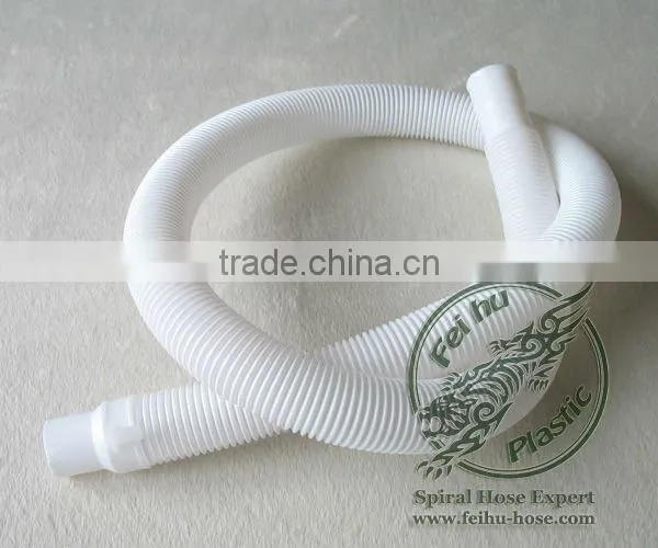 flexible white PVC washing machine water drain hose pipe
