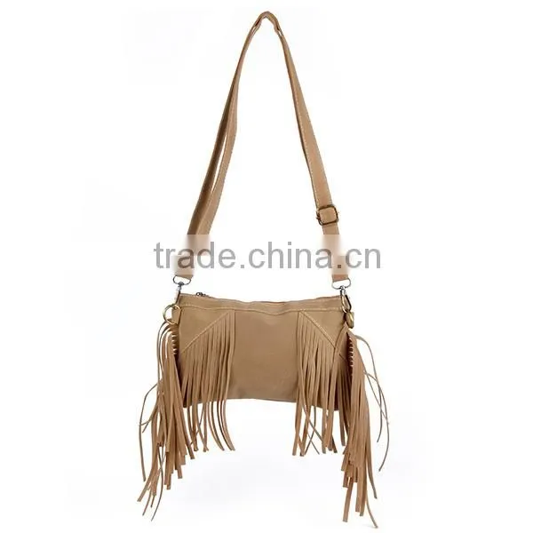 Fashion Fringe Suede Leather Clutch Bag For Girls Magazine Clutch Bag With Tassels