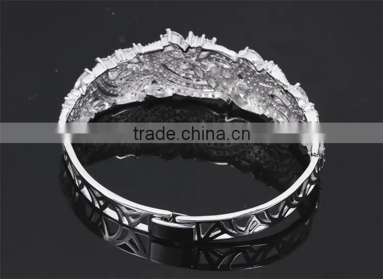 New Model China Wholesale Rhodium Plated Cubic Zirconia Bridal Indian Jewelry Set