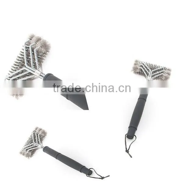 2016 New revolution BBQ Grill Brush 3sided Barbecue Grill Cleaning Brush oven Barbecue Grill Cleaner