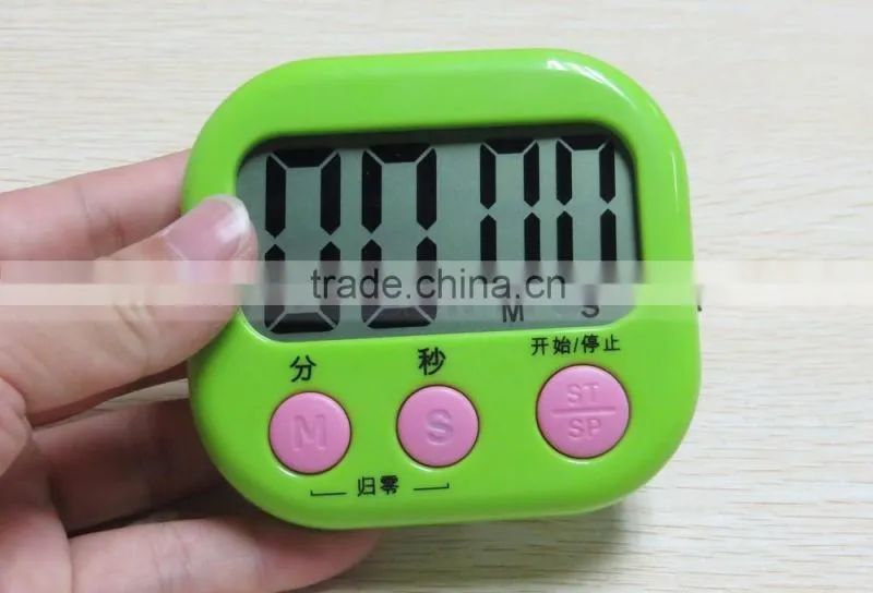 2.9 Inch LCD Big Screen AAA Battery Countdown 4 Color Digital Kitchen Timer