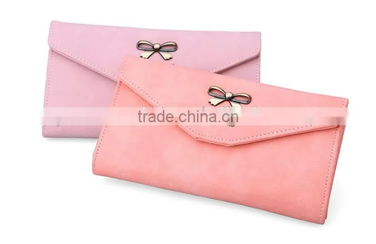 Ladies bowknot purse long style phone hand wallet