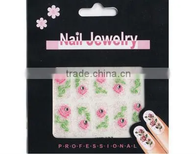 various pink flower full cover nail sticker