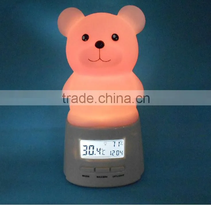 CE RoHs approval Digital thermometer-Hygrometer Touch on/off Night light