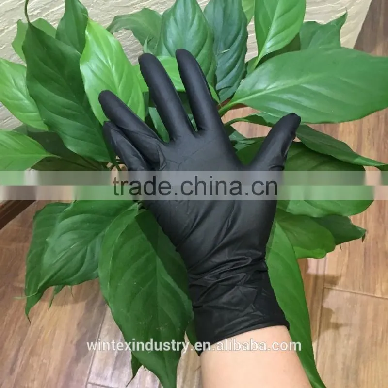 Disposable nitrile gloves,black nitrile gloves,black nitrile glove powder free