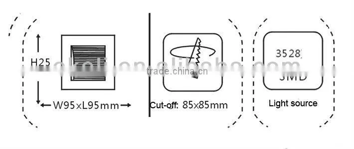 gesso SMD3014 Epistar LED wall washer 2years warranty