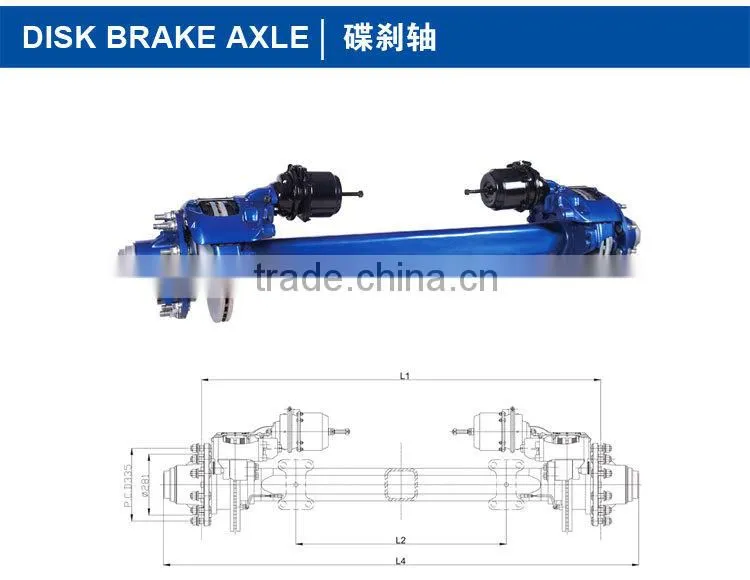 L1disk brake type semi-trailer torsion axles