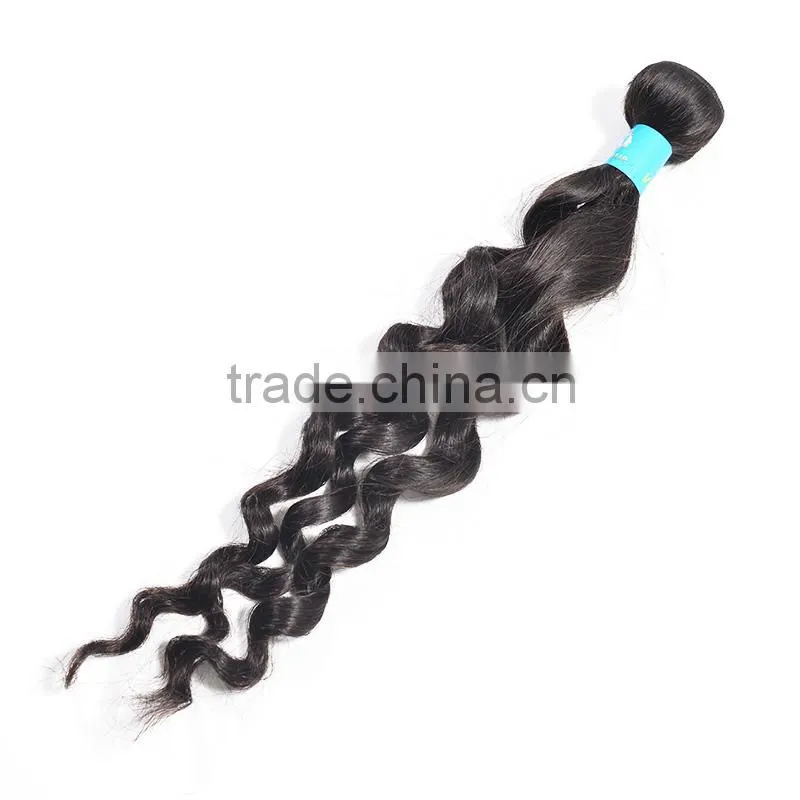 Indian Human Hair Extensions Black Color French Curl Hair Weaving