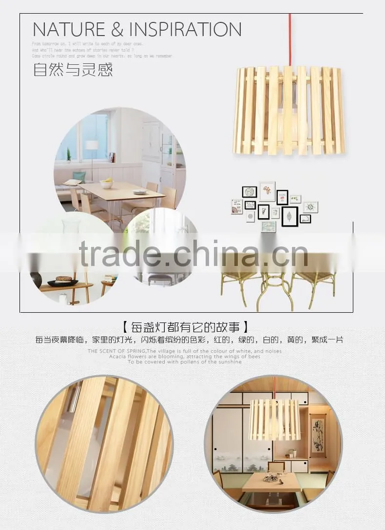 Wooden LED pendant light JK-8005B-06 Hanging Pendant Lamp Wooden Modern Style