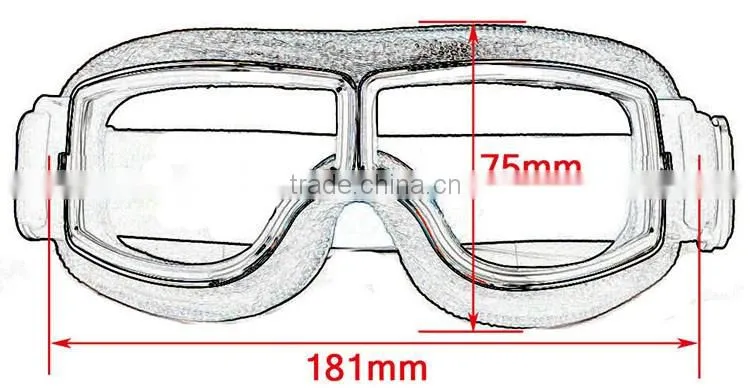 BJ-GT-011 Top Quality Adult Custom Coffee Leather Safety Spectacles Motocross Goggles