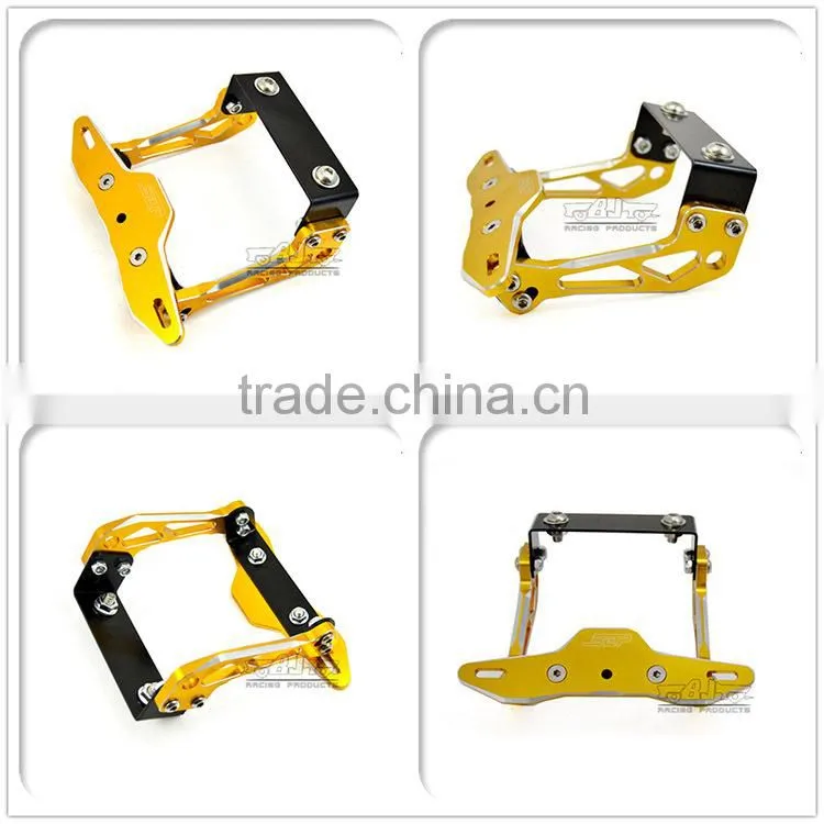 BJ-LPL-030-GO High Quality Gold CNC Billet Aluminum Motorcycle Licence Plate Frame Bracket