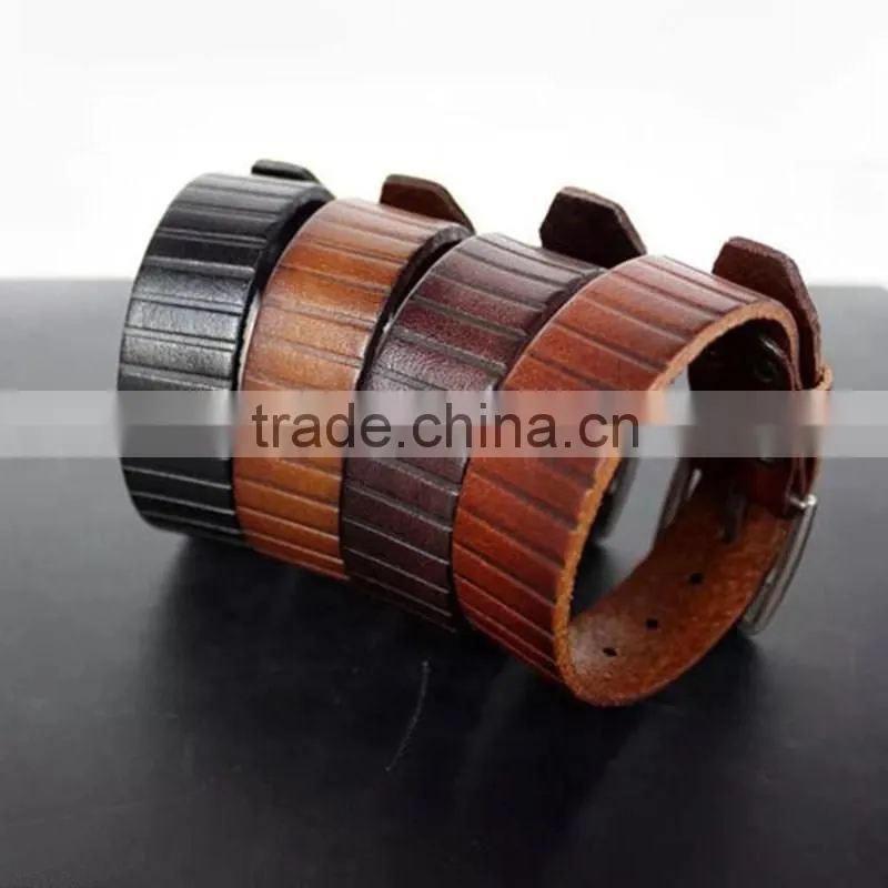 Cowhide Cuff Bracelet & Bangle for Men or Women