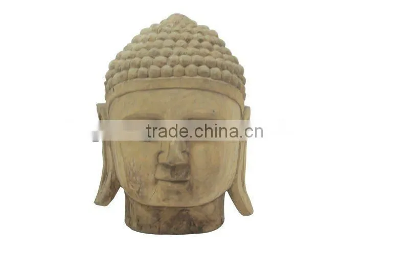 Chinese antique wooden caving buddha head