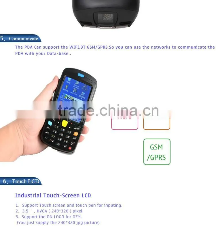 China Manufacturer Wifi 1D Barcode Scanner Wireless Handheld PDA
