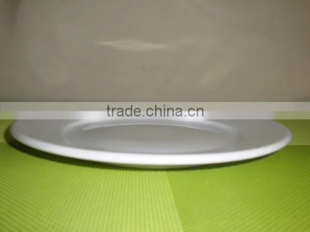 High temperatured fine porcelain dinner plate in 10" for hotel use, wholesale dinner set