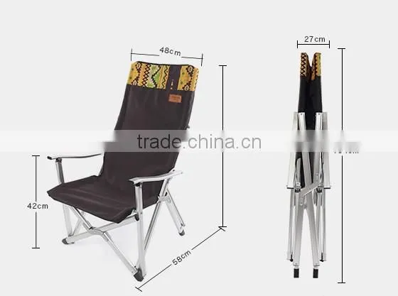 folding outdoor fishing aluminum armrest chair with EN581-1&-2