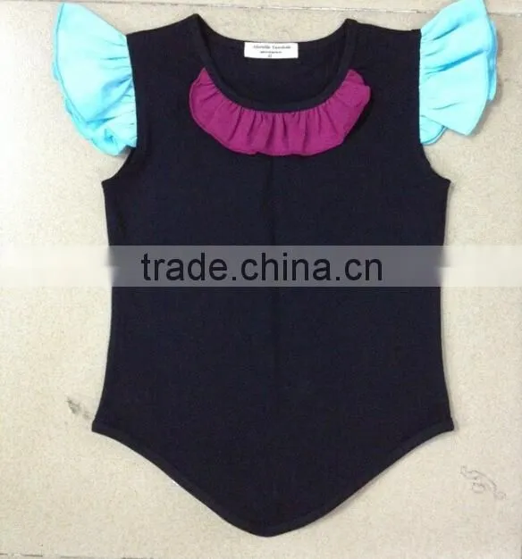 Unique Fun kids girls t shirt flutter sleeves t shirt kids wholesale