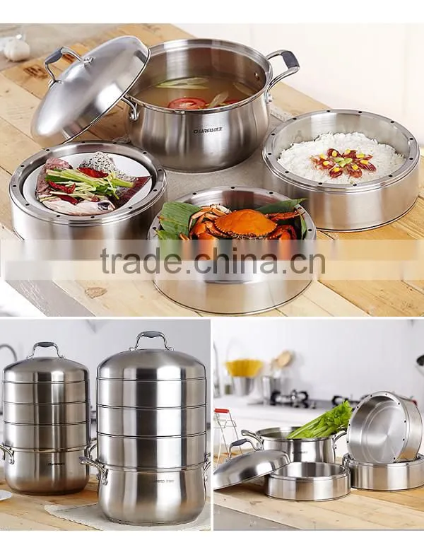 2016 Chuangsheng new arrival chinese steamer pot& high quality 4 layers stainless steel steamer