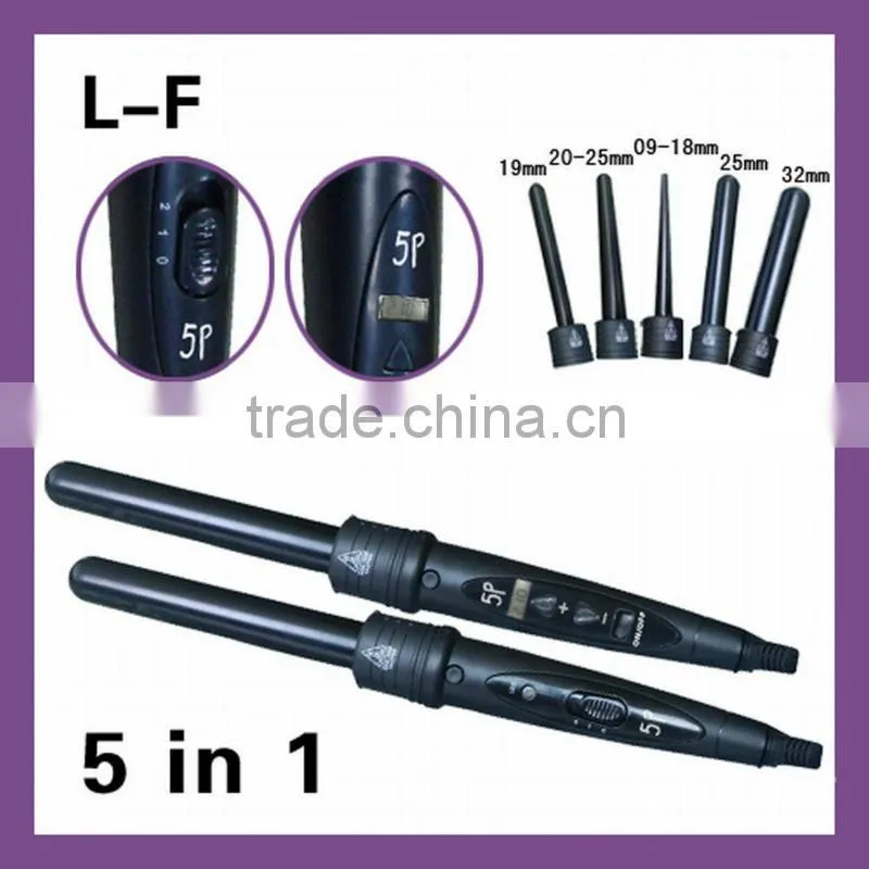 personalized professional hair curling irons with 5 sizes barrels