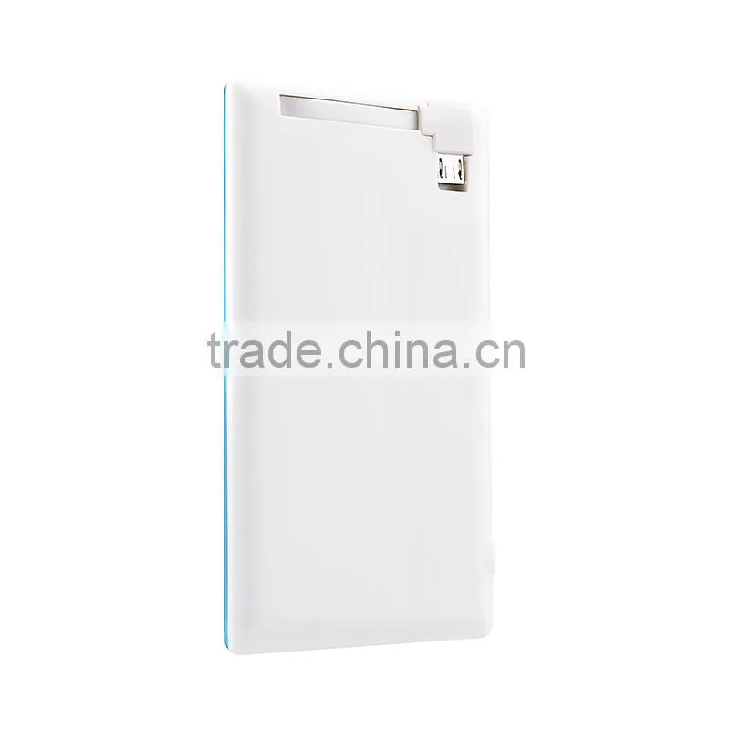 2015 hot promotion custom logo 1500mah portable ultra thin credit card power bank