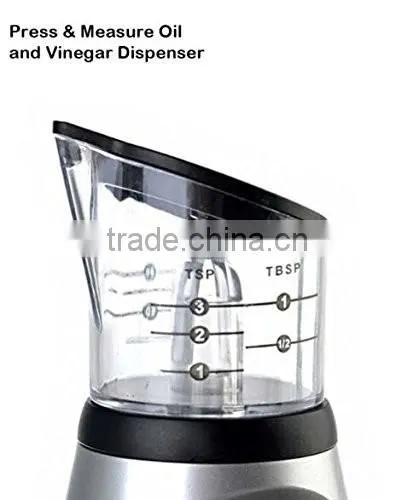 Press and Measure Olive Oil Glass Bottle- Salad Dressing Dispenser Infuser - Vinegar Pourer