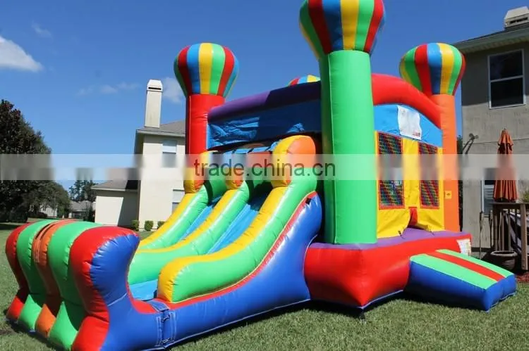 Commercial balloon combo inflatable bouncer with slide for sale
