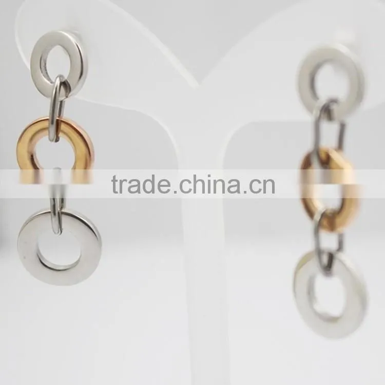 Simple Small Shiny Silver Color Open Circle Stud Earrings