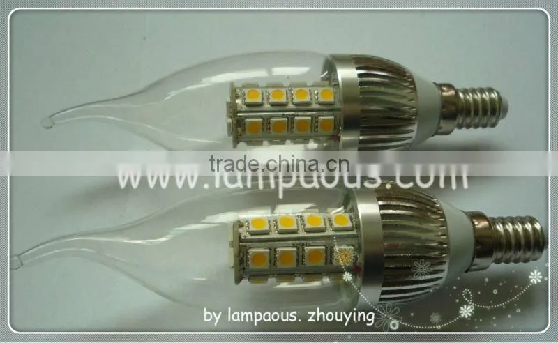 3W 6W E12 White LED Candle Lights