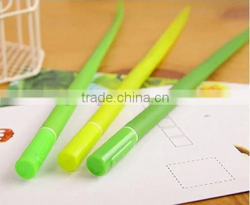 2014 hot custom green grass leaf silicone pen