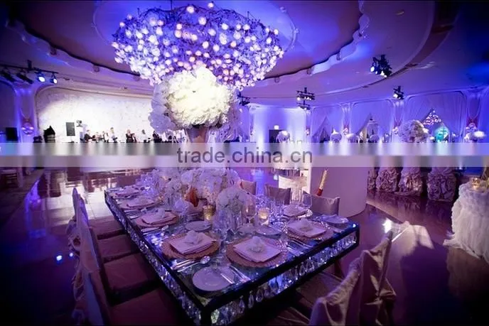 wedding crystal chandelier tables,wedding crystal glass dining tables