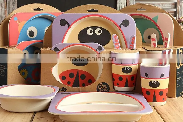 Eco bamboo fiber kids dinnerware sets