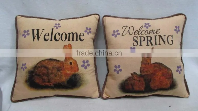 FUNHOM Rabbit Pillow Cover Animal Cartoon Cushion Home Decoration Pillow Thick Linen Throw Pillow Pillowcase Sofa Cushions Cover