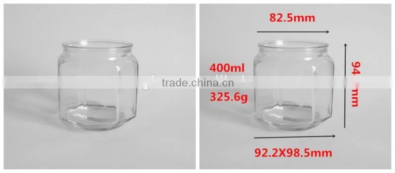 400ml glass storage jar glass bottle with airtight cork top for food