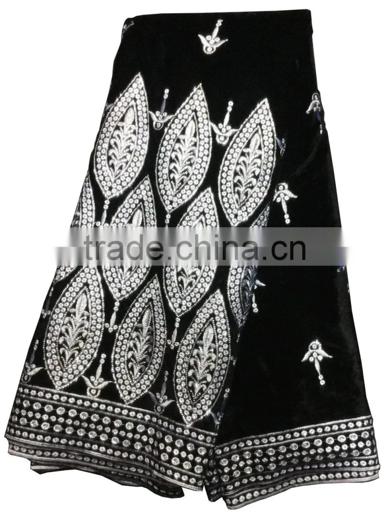 Hot sale Indian embroidery George lace fabrics with sequins
